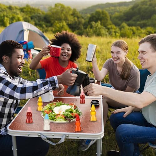 Deluxe Mini Condiment Bottles for Lunch Travel and Kids