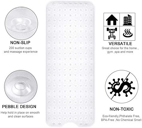 YINENN Bath and Shower Safety Mat 40x16 Inch Non Slip