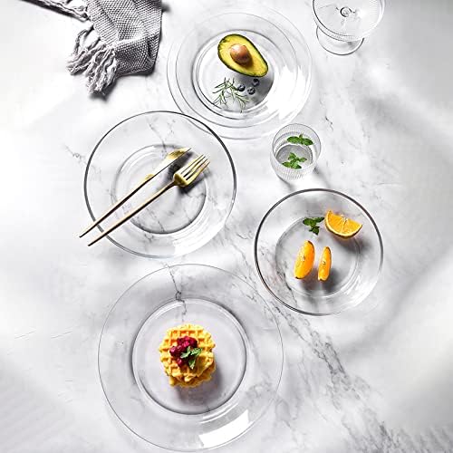 Elegant 8-Pack Glass Dessert Plate