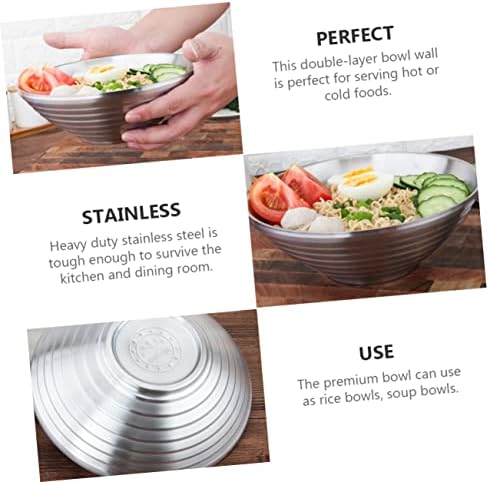3-Piece Chrome Soup Bow Stainless Steel Dining Tableware Set