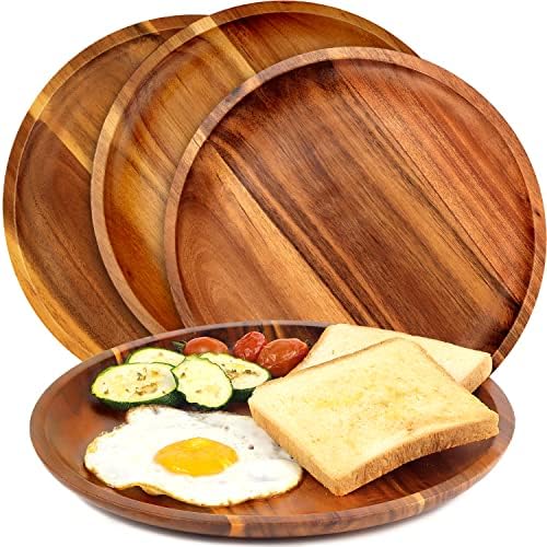 Handcrafted Acacia Wooden Plates for Dishes Entertaining