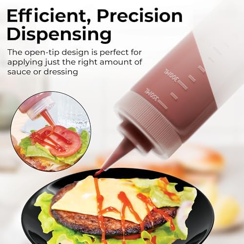 Restaurantware 8-Ounce Food Grade Condiment Squeeze Bottle Ergonomic Design