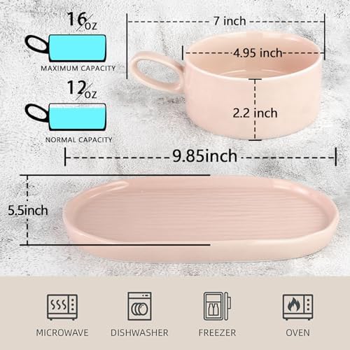 Arcena Solid Soup Sandwich Plate Combo Set 16oz