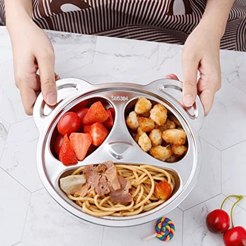 Lyellfe Set of 4 Stainless Steel Divided Plates