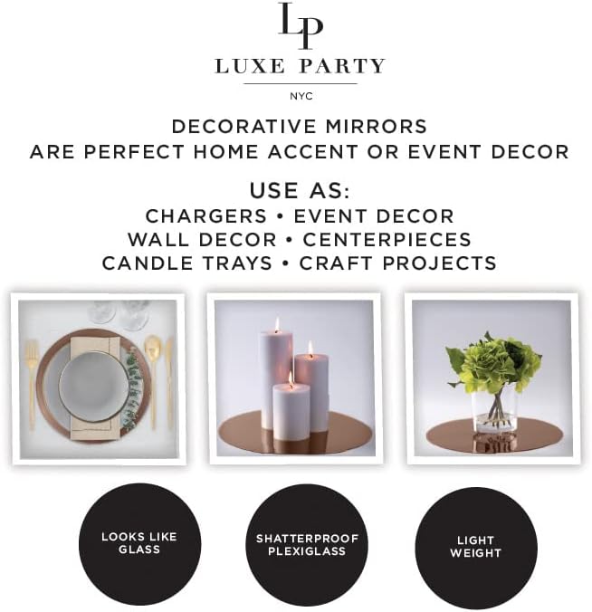 Elegant Mirror-Backed 12-Piece Dinnerware Set for Weddings and Parties