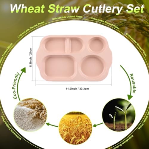 RUIBOLU 12 Divided Plates BPA-Free Portion Control