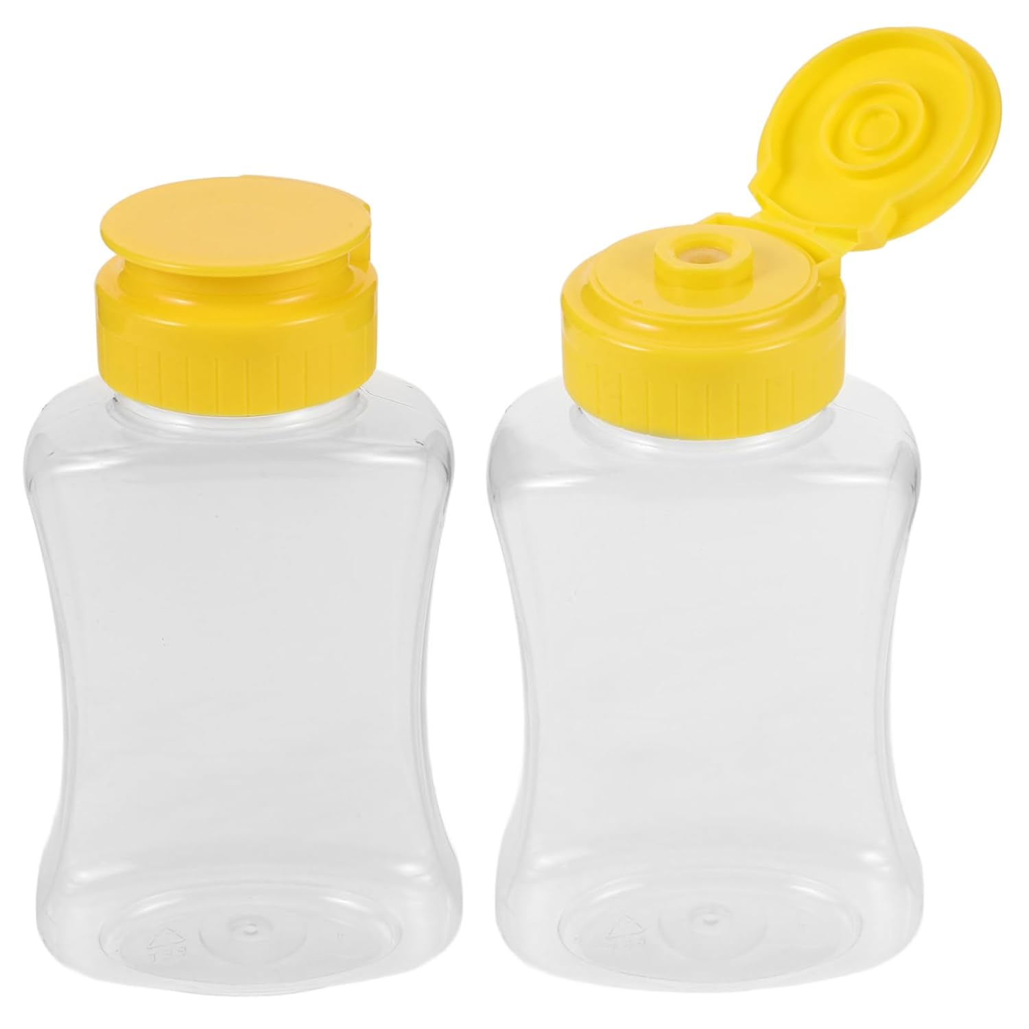 Two 180ml Honey Squeeze Bottles withFunnel Jar for Kitchen Use