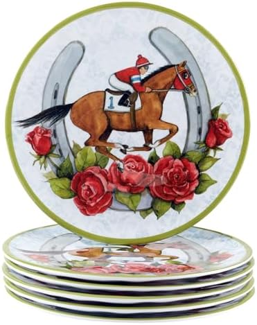 Silver Coast Elegant 6-Piece Melamine Plates Set for Kitchen Dining