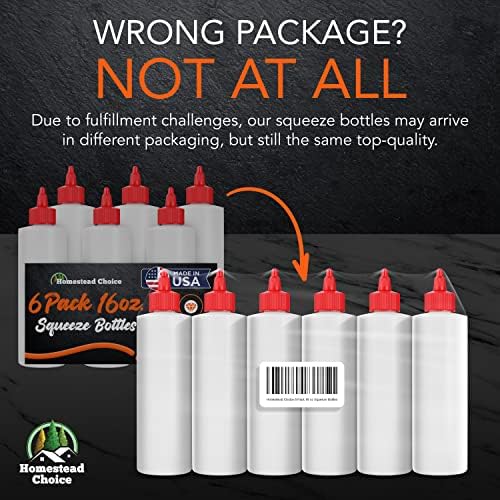 16oz Made in USA Squeeze Bottles