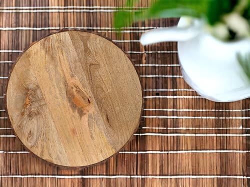 Cleentable Mango Wood Appetizer Plate 4-Pack