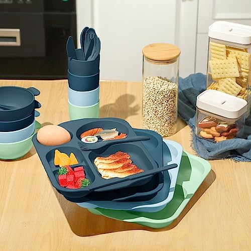 Tanlade 24-Piece Divided Dinnerware Set for Kids Adults