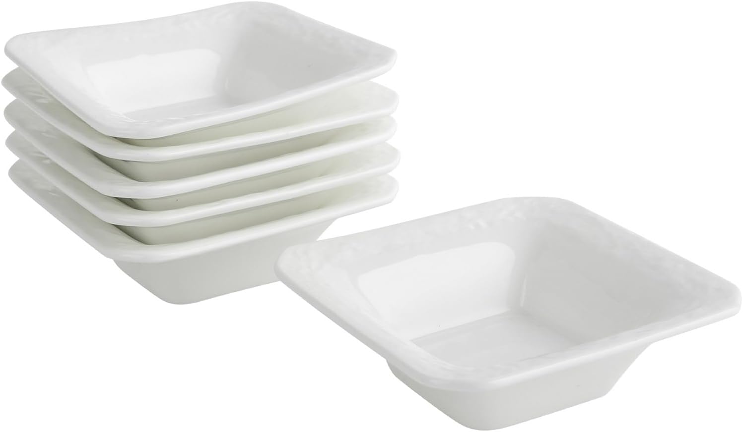Feenmai Ceramic Dipping Bowl Set of 6 4 oz Square Serving Bowls