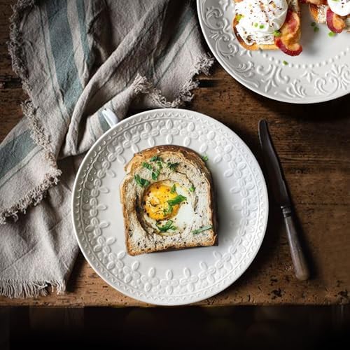 Elegant White Ceramic Salad Plates