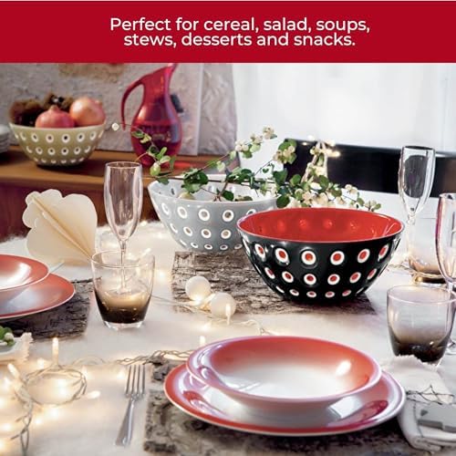 Gbuzzini Le Murrine 47 Bowl Set 2 - Red White - Elegant Design Durable