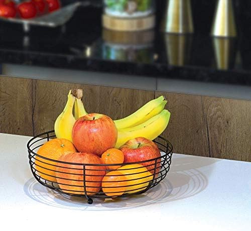 CAXXA Black Wire Fruit Bowl with Durable Powder Coating