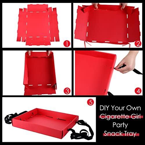 Foldable Party Tray Snack Holder 2PCS Red