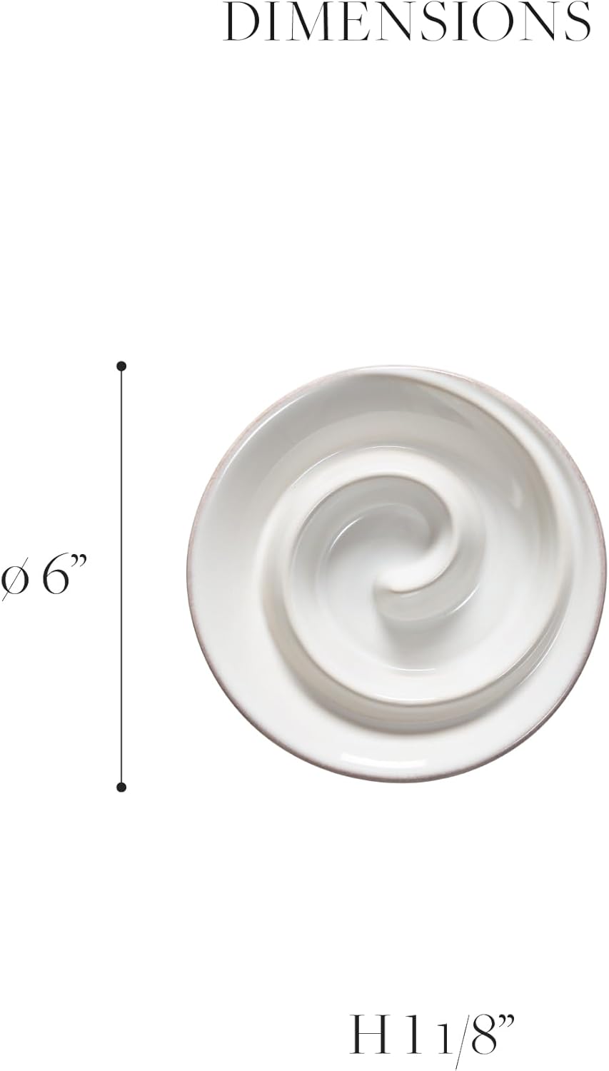 Elegant White 6-Inch Ceramic Spiral Appetizer Dish - Microwave Dishwasher Safe