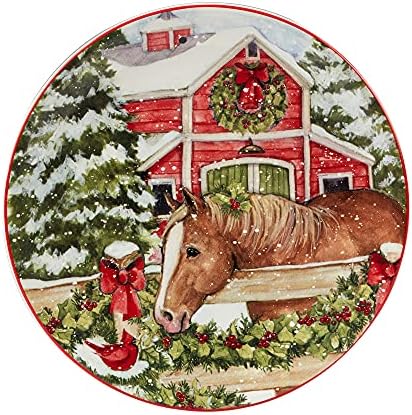 Certified International Homestead Christmas Salad Plate - 9 Durable Diners Delight