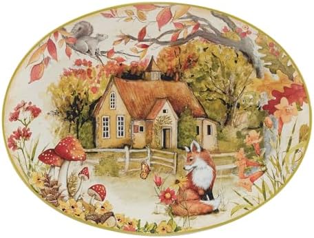 Perfect Oval Turkey Platter with Woodland Critters Design