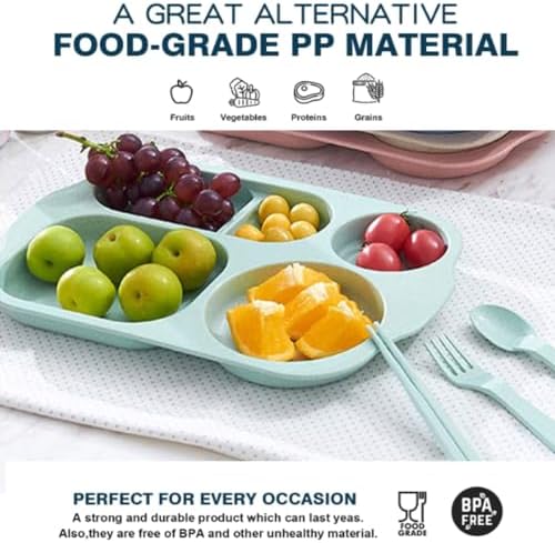 RUIBOLU 12 Divided Plates BPA-Free Portion Control
