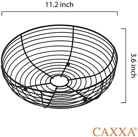 CAXXA Black Wire Fruit Bowl with Durable Powder Coating