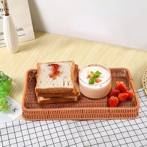 Yarlung 3 Pack Woven Baskets Serving Trays with Handles