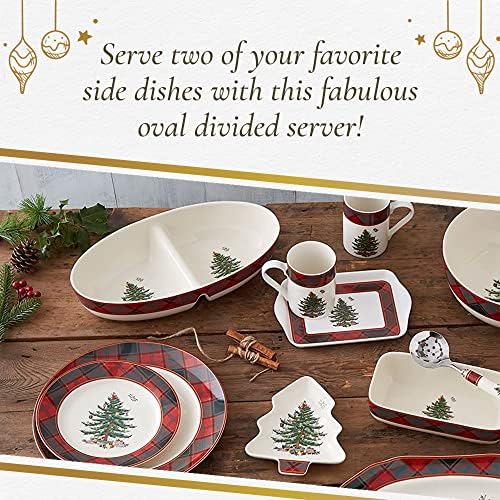 Spode Christmas Tree Tartan Divided Dish
