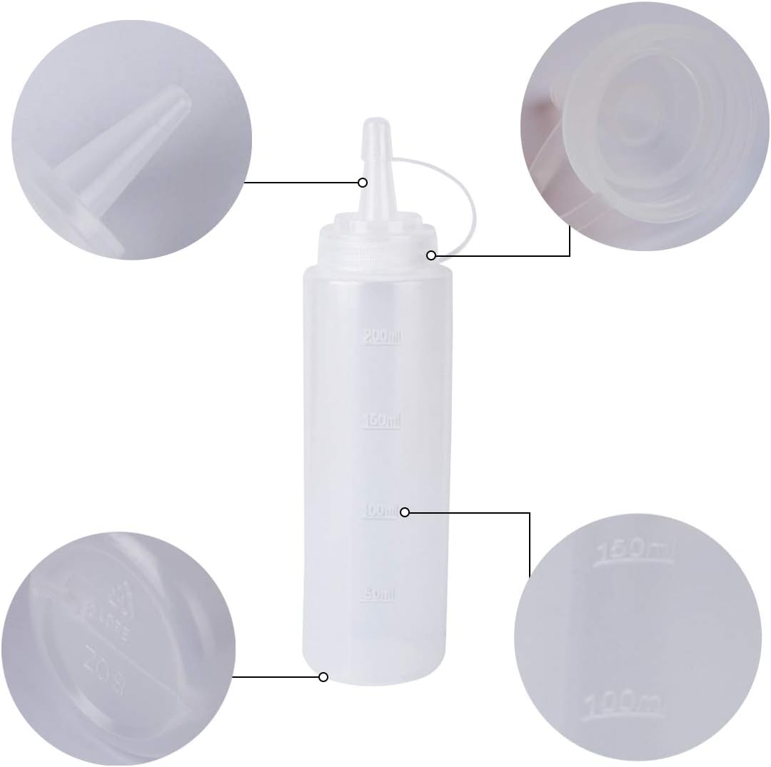 2 Pack 8oz Plastic Sauce Dispenser Squeeze Squist