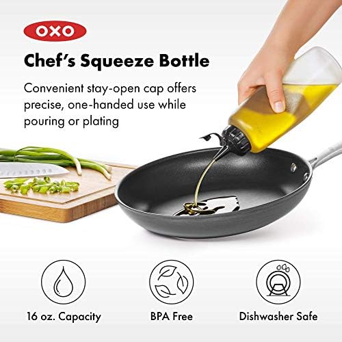 OXO Chefs Condiment Squeeze Bottles Pack of 3 Large 16 oz