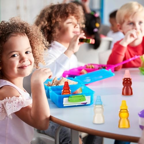 Deluxe Mini Condiment Bottles for Lunch Travel and Kids