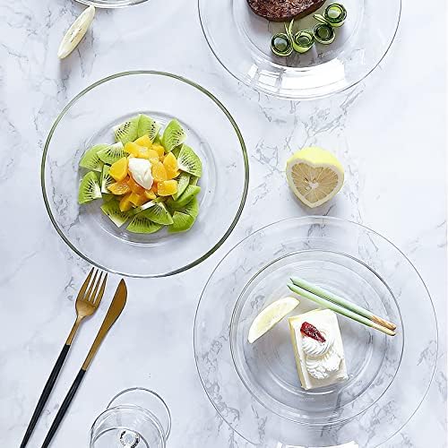 Elegant 8-Pack Glass Dessert Plate
