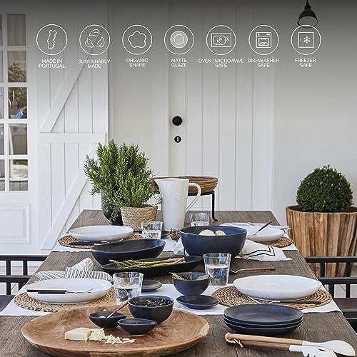 Costa Nova 18 Oval Ceramic Platter - Matte Black