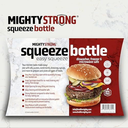 Set of 6 Sleek Condiment Squeeze Bottles
