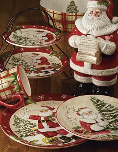 Certified International Holiday Wishes - Cutesy 9 Dessert Plates Set of 4