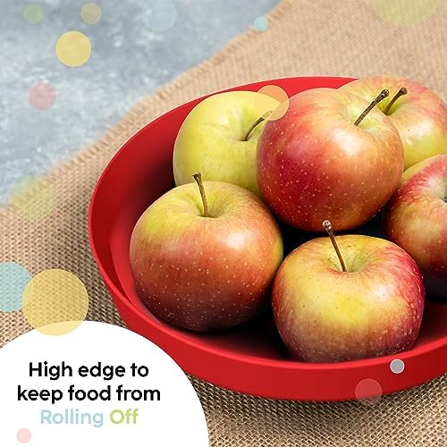Kids Plates Set of 12 - Reusable BPA-Free Microwave Dishwasher Safe