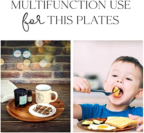 Handcrafted Acacia Wooden Plates for Dishes Entertaining