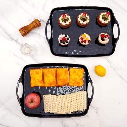 Large Melamine tray with handles for serving food