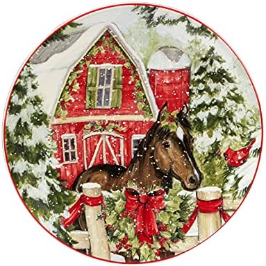 Certified International Homestead Christmas Salad Plate - 9 Durable Diners Delight