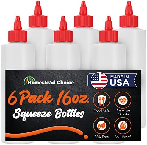 16oz Made in USA Squeeze Bottles