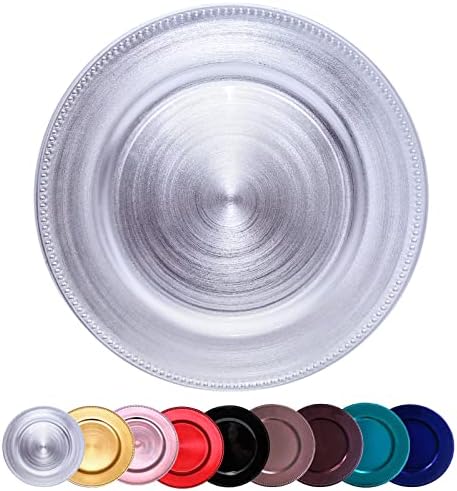 13 Inch Bead Charger Plates 10PCS Set Metallic Silver