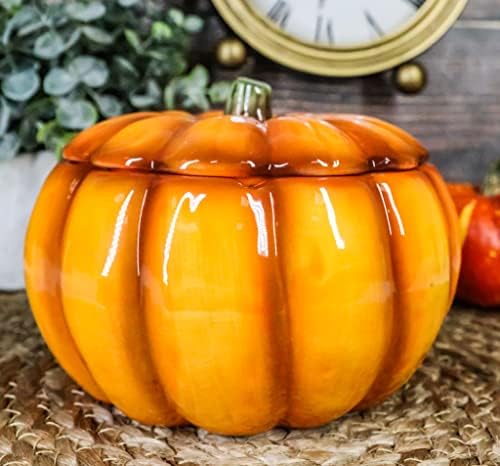 Ebros 6 Orange Pumpkin Soup Bowl with Lid