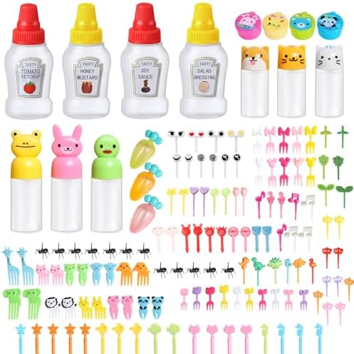143 Pcs Animal-Themed Condiment Squeeze Bottles