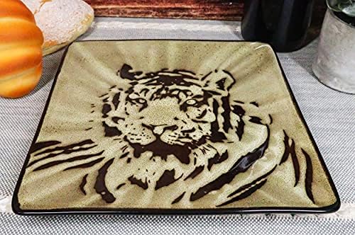 Ebros Gift Pack Tiger-Eyes 8 Ceramic Salad Plates