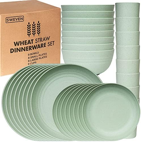 Sven Unbreakable Dinnerware Sets 8-Piece Set - Eco-Friendly Microwave dishwasher Safe