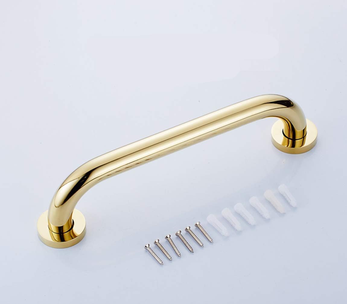 Sturdy 16-inch Gold-Finish Bathroom Grab Bar for Home Safety