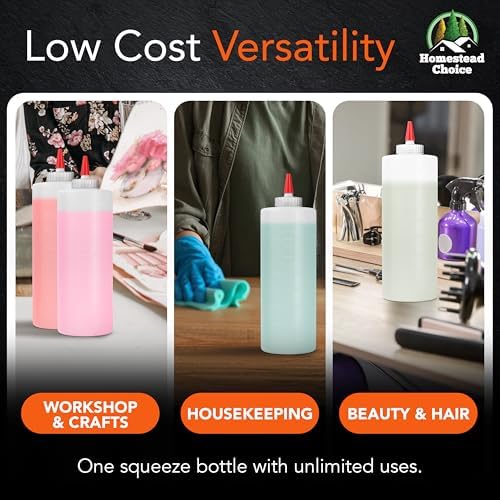Homestead Choice 32 oz Squeeze Bottles BPA-Free and Durable