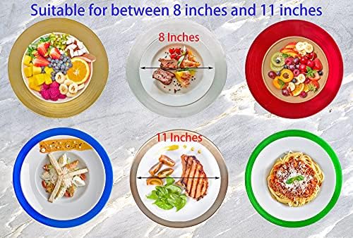 Henilosson 13 Inch Blue Metallic Foil Charger Plates 24 Pack