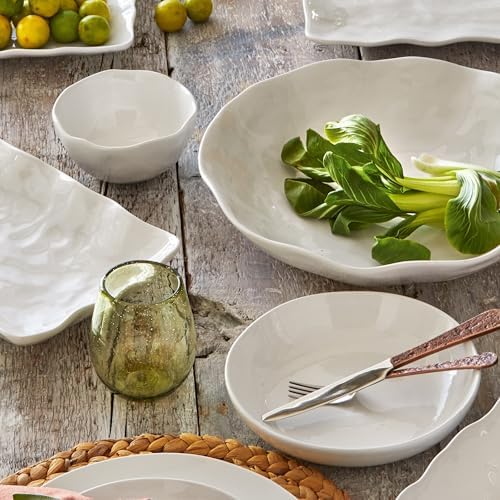 Organic Wavy Melamine Dinnerware Set Dishwasher Safe