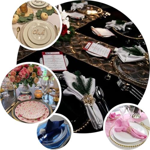 Elegant 8 Salad Plates Set of 30 WhiteSilver Round Disposable