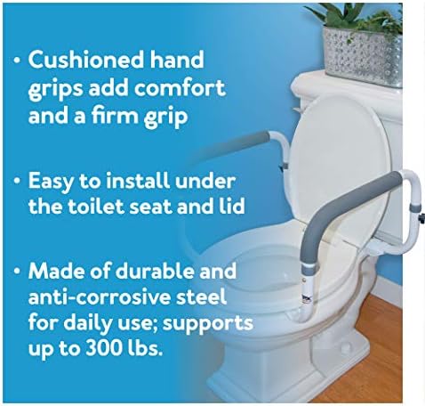 Carex Toilet Safety Frame Adjustable for Elderly Handicapped 300lbs Capacity